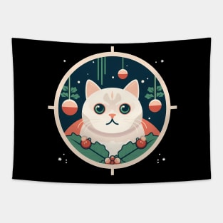 Scottish Fold Cat Xmas Ornament, Love Cats Tapestry