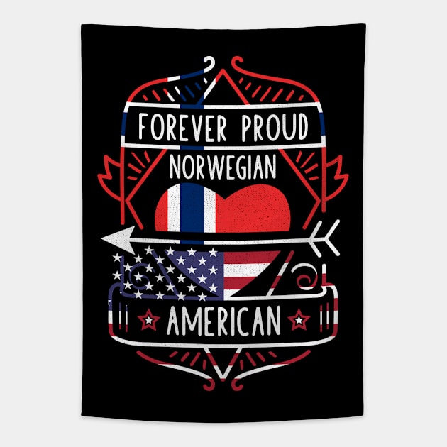 Forever Proud Norwegian American - Norway Heart Tapestry by Family Heritage Gifts