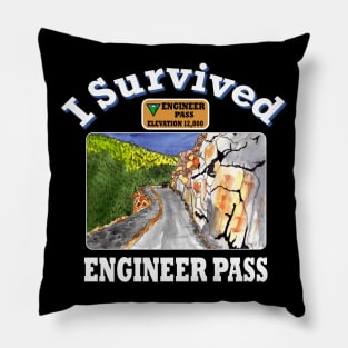 I Survived Engineer Pass Painting 2, Ouray, Colorado Pillow