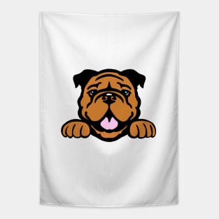 Peeking Bulldog Tapestry