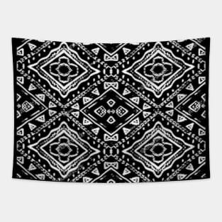 simetric black flower Tapestry