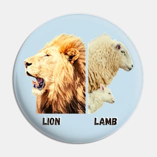 A lion, a lamb and a sheep Pin