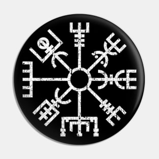 Norse Vegvisir Viking Compass Pagan Wayfinder Distressed Pin