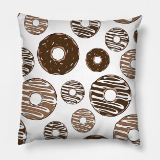 Donut Pattern, Chocolate Donuts, Caramel Donuts Pillow