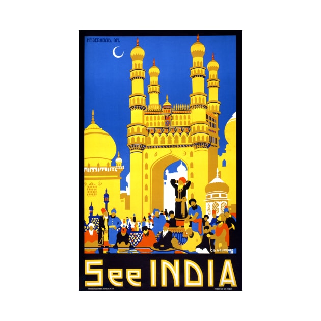 Vintage Travel Poster See India Hyderabad by vintagetreasure