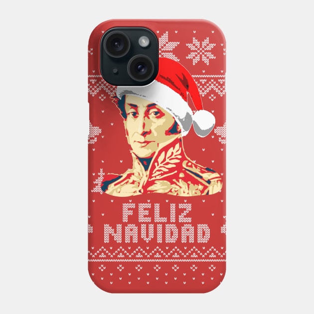Simon Bolivar Feliz Navidad Phone Case by Nerd_art