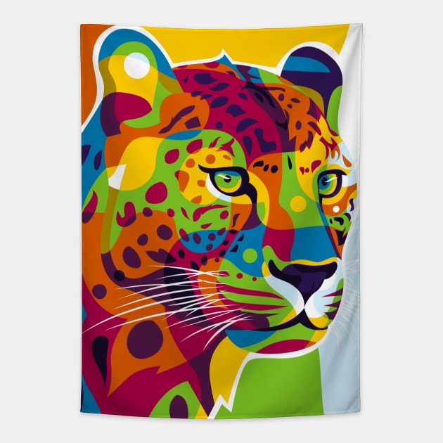 The Colorful Leopard Tapestry by wpaprint