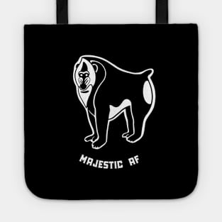 Mandrill monkey. Funny majestic dude. Stylized design, light ink Tote