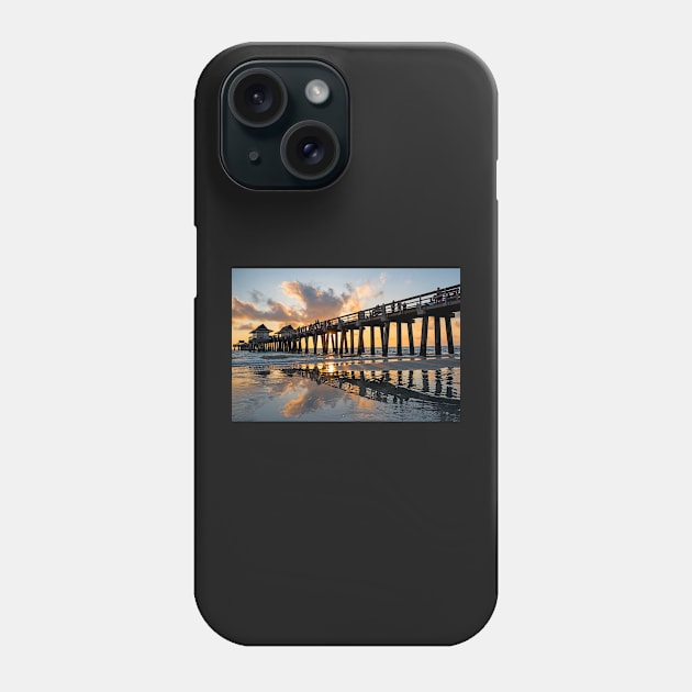 Naples pier at sunset Naples Florida Ripples Phone Case by WayneOxfordPh