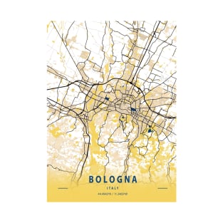 Bologna - Italy Yellow City Map T-Shirt