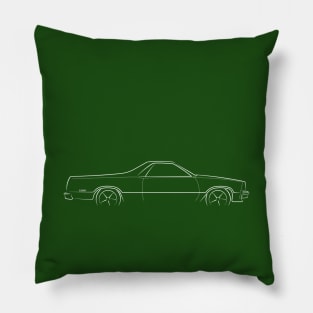 1987 Chevy El Camino - profile stencil, white Pillow