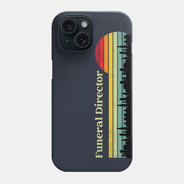 Funeral Director - Retro Sunset & Skyline Design Phone Case by best-vibes-only