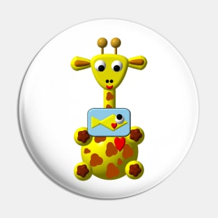 Cute Giraffe with a Goldfish Pin