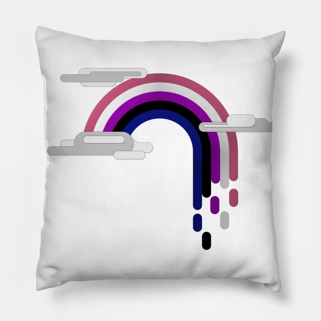 Minimalist Gender Fluid Drip Rainbow Pillow by LiveLoudGraphics