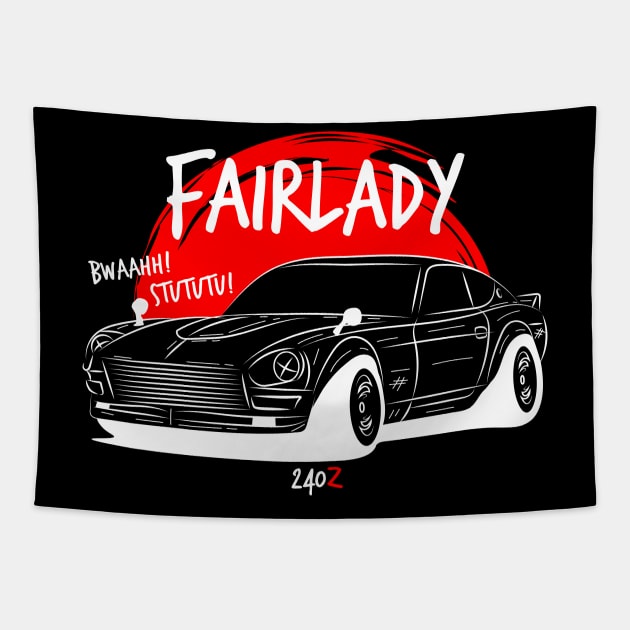 Draw Fairlady 240z Tapestry by GoldenTuners