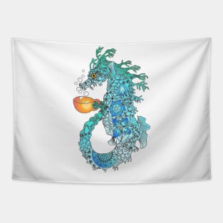 Sea Horse Turquoise Tapestry