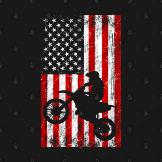 American Flag And Motocross Gift For Dirt Bike Riders - Dirt Bike - T ...