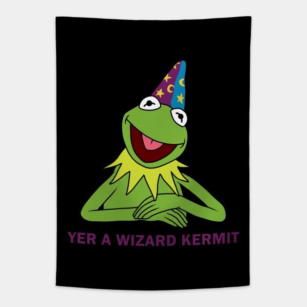 Yer A Wizard Kermit Tapestry by valentinahramov