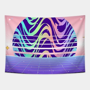 Synthwave Purple Sunset Tapestry