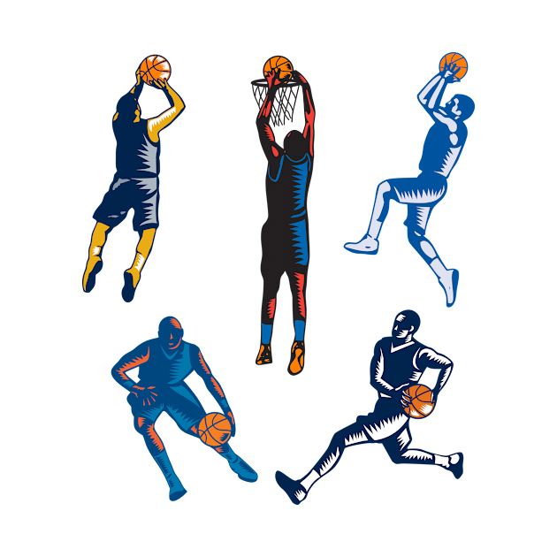 Basketball Woodcut Collection by patrimonio