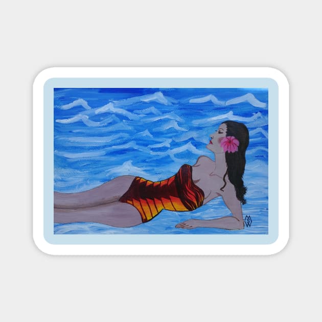 Lady in the Surf Magnet by Matt Starr Fine Art