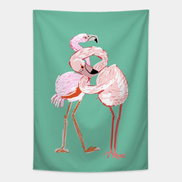 A flamingo never changes his Pink Tapestry by belettelepink