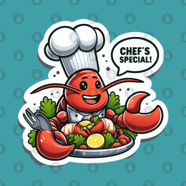 Lobster As A Chef - Printed by Sahila Shopping