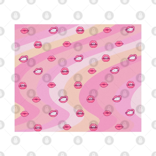 retro lips pattern by karaokes