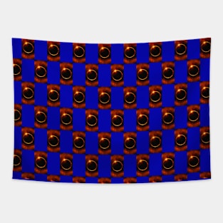 Orange Solar Eclipse Pattern Tapestry