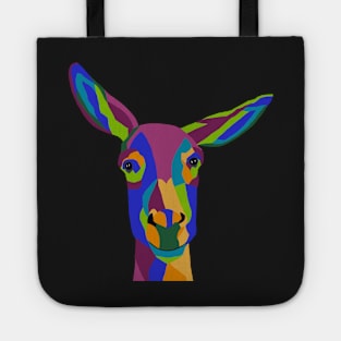 Pop Art Smiling Donkey in Rainbow Colors Tote