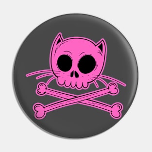 Pirate Cat Pink Pin