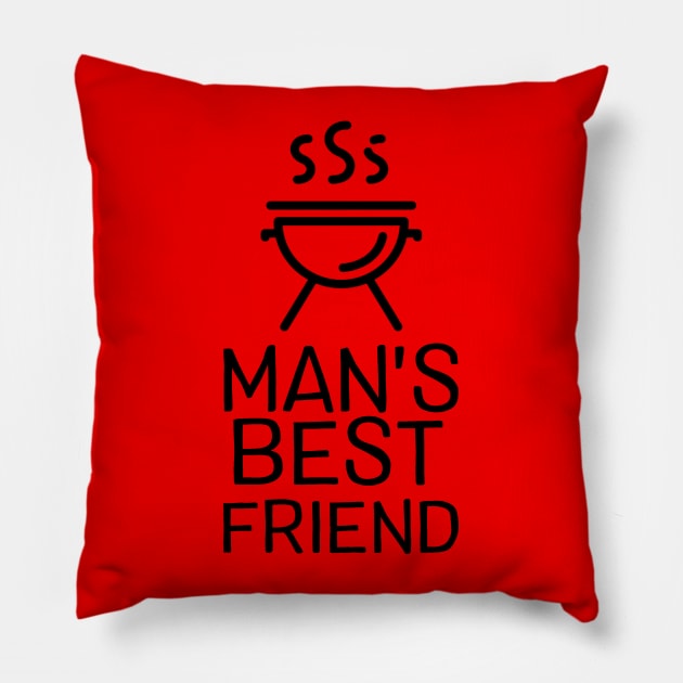 Grill Master BBQ Pit Boys Grilling Gift - Man's Best Friend Pillow by ballhard