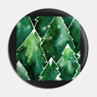 Watercolor Christmas Trees Pin