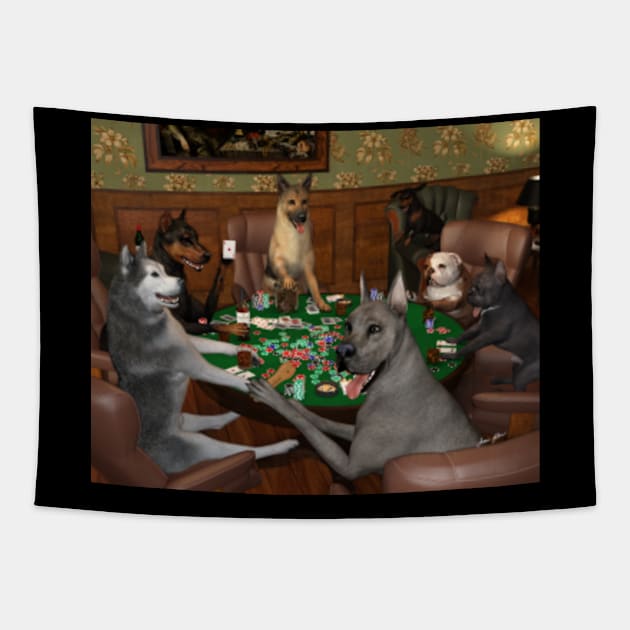 Dogs Poker Party Tapestry by Ratherkool