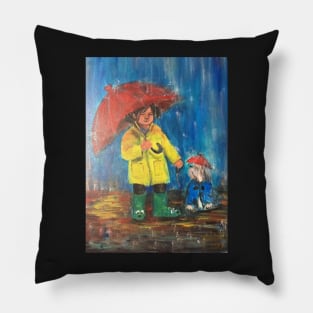 Red umbrellas Pillow