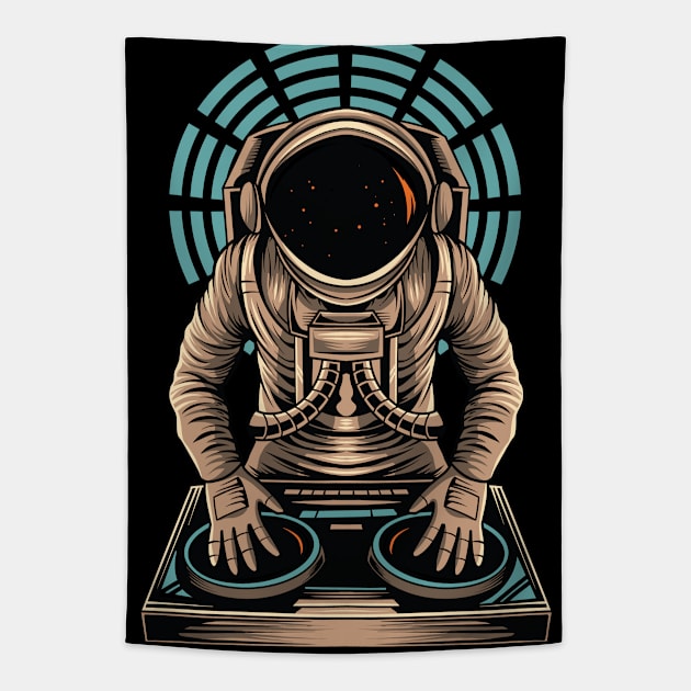 Astronaut DJ playing on mixer Tapestry by Muse