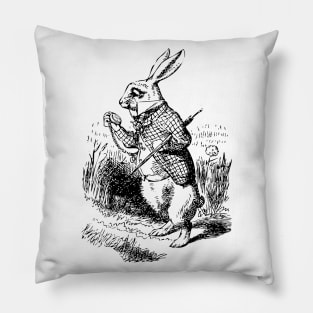 Alice in Wonderland | White Rabbit Checks His Watch | White Rabbit | Vintage Alice | Pillow