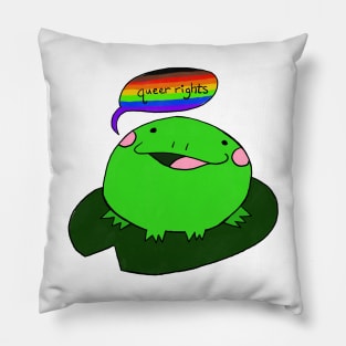 Froggy says queer rights Pillow