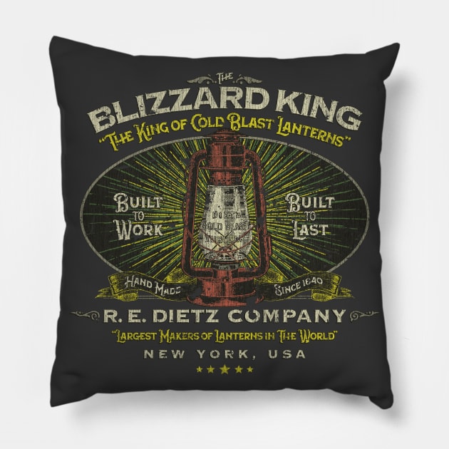 R.E. Dietz Company Blizzard Lantern Vintage Pillow by JCD666