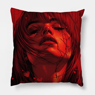 Hot Vampire Girl Blood Rain Pillow