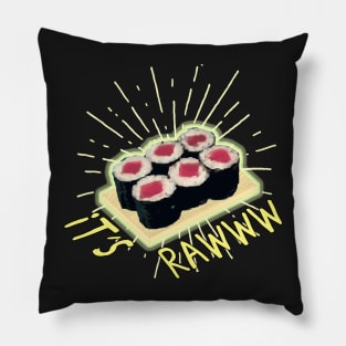 Funny Raw Cooked Sushi Pillow