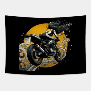 Motorcycle Girl Tapestry