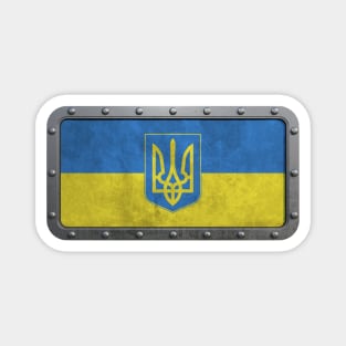 Rough Steel Ukrainian Flag Magnet