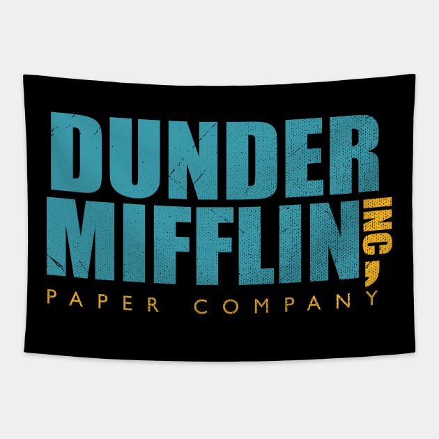 The Office Dunder Mifflin Inc, Paper Company Grunge Tapestry by Hataka