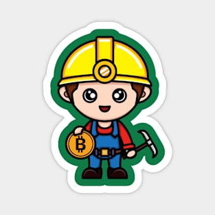 kawaii doodle crypto miner cute Magnet