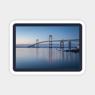 Newport Bridge at Morning Blue Twilight Magnet