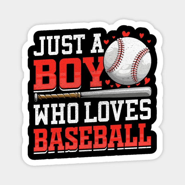 American Sport Just A Boy Who Loves Baseball Gifts For Boys Magnet by Winter Magical Forest