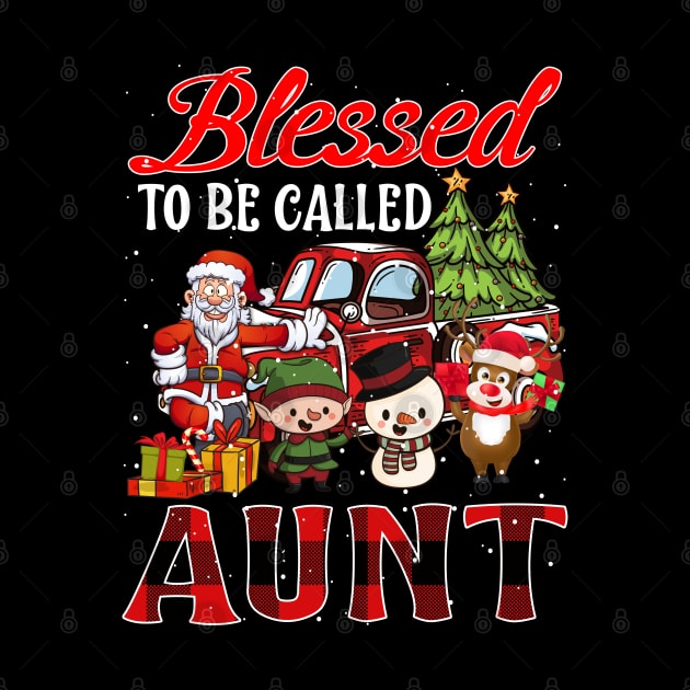 Blessed To Be Called Aunt Christmas Buffalo Plaid Truck by intelus