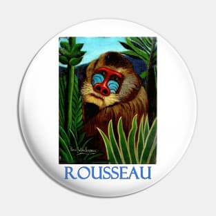 Mandrill in the Jungle by Henri Rousseau Pin