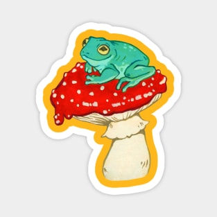 Frog on a Mushroom Magnet